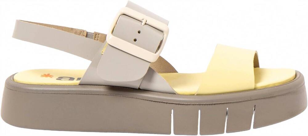 NEW THE ART COMPANY women's 1857 malaga flat sandals in cinder pale yellow